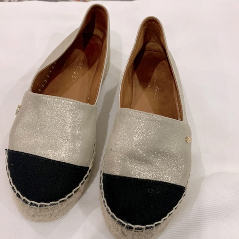Kurt Geiger London Morella Gold Leather Espadrilles Size 38